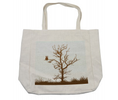 Owl Autumn Tree Branch Shopping Bag