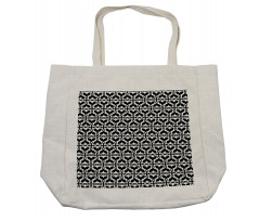 Geometric Flora Retro Art Shopping Bag