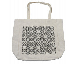 Monotone Inspired Line Art Shopping Bag