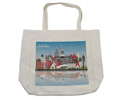 City Skyline Calligraphy Shopping Bag