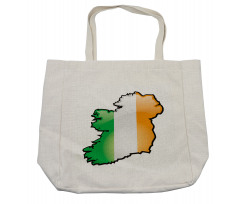 Cartoon Style Irish Map Shopping Bag