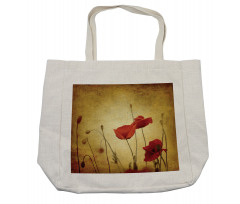 Poppy Flowers Bohemian Shopping Bag