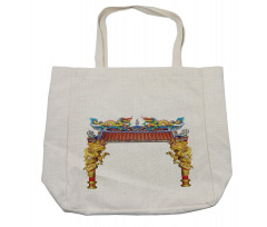 Eastern Building and Dragon Shopping Bag