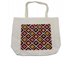 Vintage Folk Border Shopping Bag