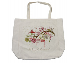 Red Bird Floral Tree Shopping Bag