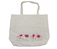 Pink Poppy Flowers Art Shopping Bag