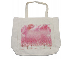 Cherry Trees Feathers Shopping Bag