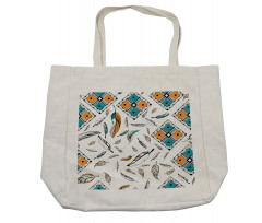 Tribal Bohemian Feather Shopping Bag