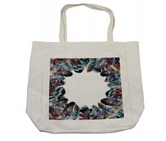 Bird Feathers Circle Art Shopping Bag