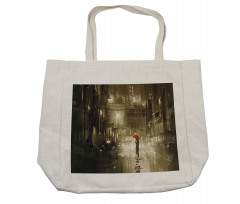 Romantic View Rainy Day Shopping Bag