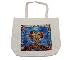 Indie Sketch Retro Style Shopping Bag