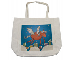 Horse Wings on Building Shopping Bag