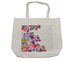 Curvy Floral Design Shopping Bag