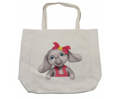 Smiling Girl Shopping Bag