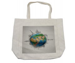 Realistic Globe Planet Shopping Bag