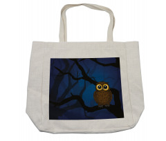 Owl on Tree Branch Shopping Bag