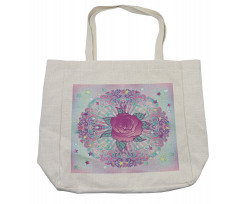 Psychedelic Rose Mandala Shopping Bag