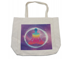 Human Meditation Galaxy Shopping Bag