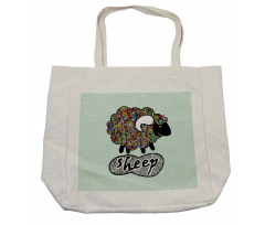 Hipster Doodle Fun Sheep Shopping Bag