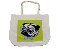 Pug with a Bow Tie Shopping Bag
