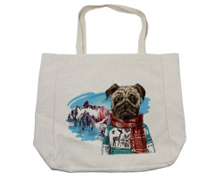 Sketch Style Dog Doodle Shopping Bag