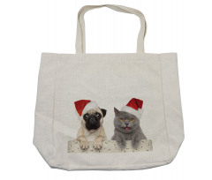 Christmas Themed Dog Photo Shopping Bag