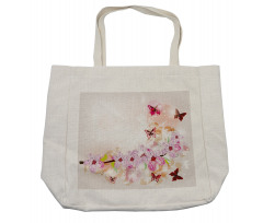 Floral Art Butterflies Shopping Bag