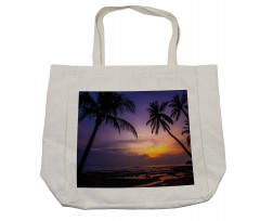 Vivid Twilight Palm Trees Shopping Bag