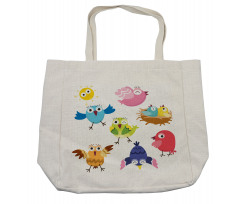 Funny Birds Sun Cartoon Shopping Bag