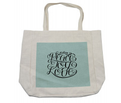 Peace Love Joy Lettering Shopping Bag