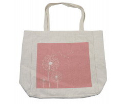 Sketch Style Flowers Shopping Bag