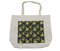 Tropic Flower Design Shopping Bag