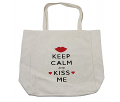 Kiss Me Red Hearts Shopping Bag