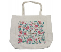 Vintage Floral Art Insects Shopping Bag
