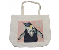 Funny Gentleman Penguin Shopping Bag