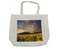 Sunflower Field Sky Shopping Bag