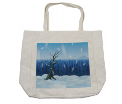 Cold Snowy Landscape Shopping Bag