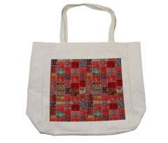 Ethnic Ornamental Squares Shopping Bag