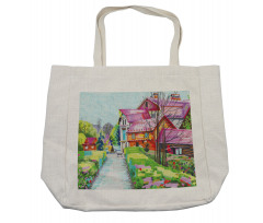 Rural Old Village Houses Shopping Bag