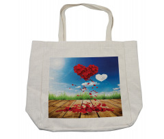 Rose Leaves Heart Shopping Bag