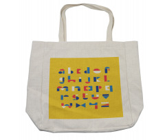 Geometric Small Letters Shopping Bag