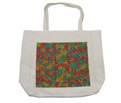 Retro Colored Doodle Shopping Bag