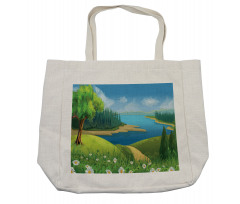 Cartoon Landscape Pattern Shopping Bag