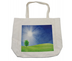 Sun Rays with Lonely Tree Shopping Bag