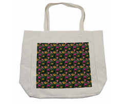 Full Blossom Hibiscus Motif Shopping Bag