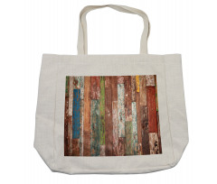 Grunge Style Planks Design Shopping Bag