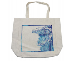 Watercolor Style Blue Animal Shopping Bag