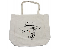 Girl Wearing a Big Floppy Hat Shopping Bag