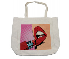 Halftone Comic Pop Art Girl Shopping Bag