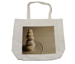 Balancing Stones on Sand Theme Shopping Bag